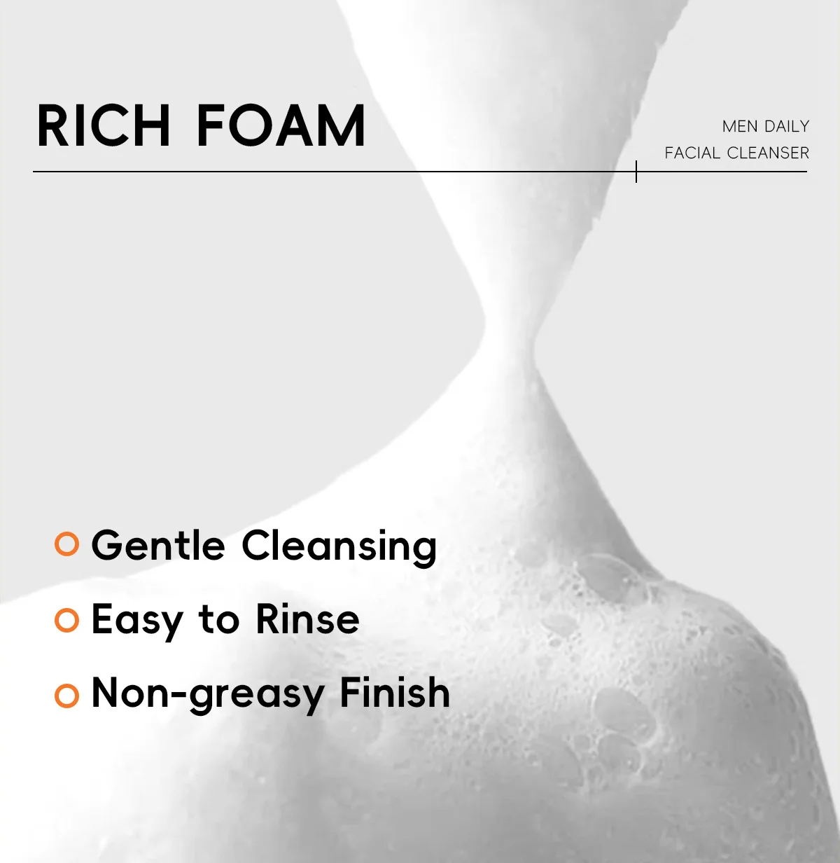 LAIKOU Men's Facial Cleanser, Moisturizing, Men's Skin Care, Oil Control, Blackhead Remover, Cosmetics, Deep Nourishment