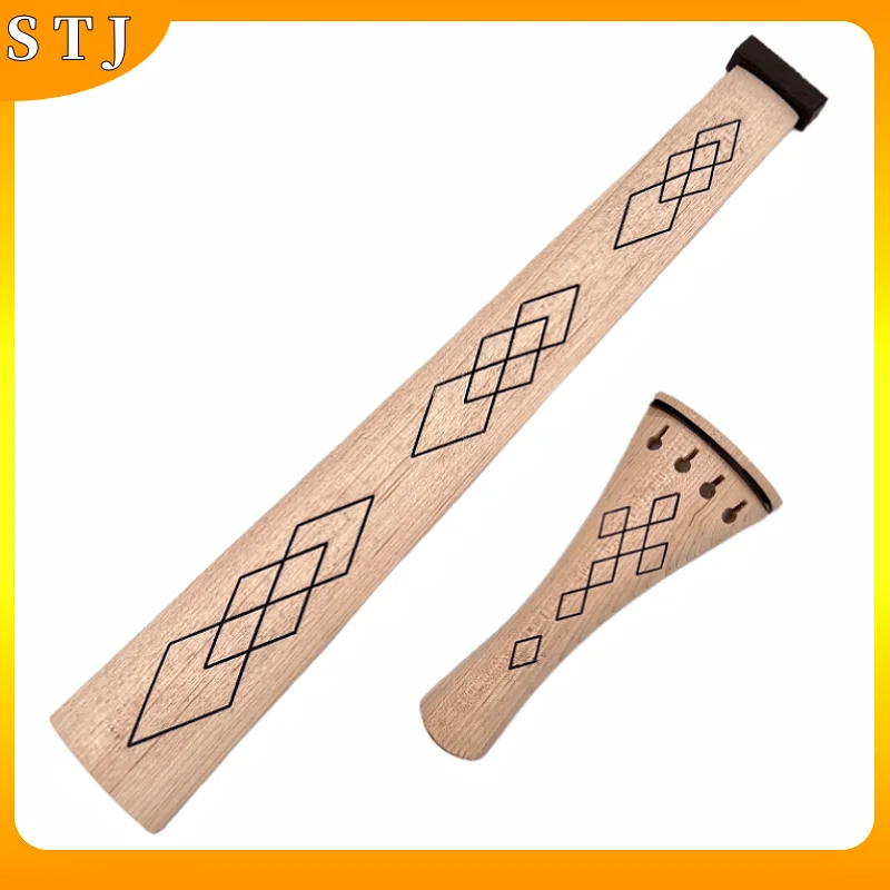 Baroque Style Nature Maple 4/4 Violin Fingerboard /tailpieces,carved