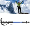 3 Section Portable Hiking Pole Aluminum Alloy Adjustable Heigh Walking Stick Shock Resistant Mountaineering Pole 2