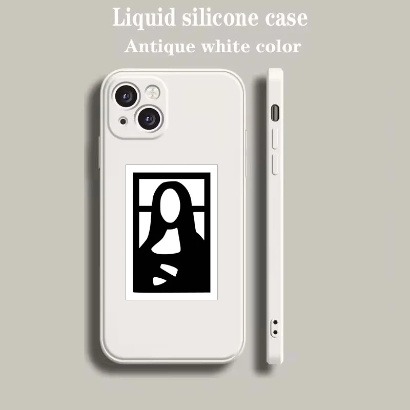 Luxury Beige Artistic Phone Case with David & Mona Lisa Design