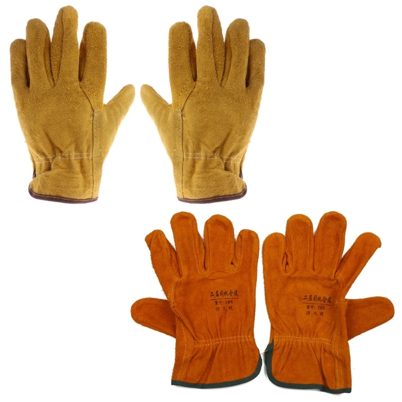 

1Pair Cowhide Safety Protective Gloves Welding Welder Work Repair Wear-Resistant