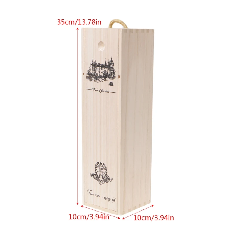 High-Quality Custom-Made Pine Wood Red Wine Carrier Gift Packing Box Festival Party