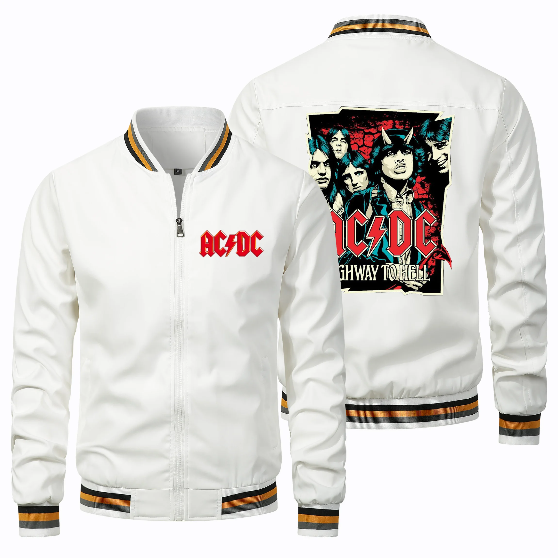 2024 Spring and Autumn New Product ACDC Printed Jackets Large Hardman Pilot Zipper Top Jackets Casual Fashion Workwear