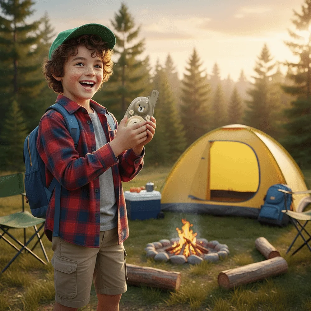 1쌍의 귀여운 곰 무전기 착용형 목걸이형 장거리 무선 통신 원클릭 통화