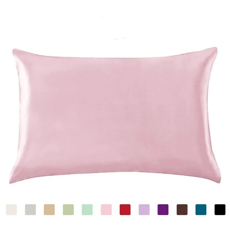 Queen Size Satin Silk Pillowcase Cover Soft Mulberry Square Chair Seat Cushion Home Decor Pillow Cover Plain Design 2