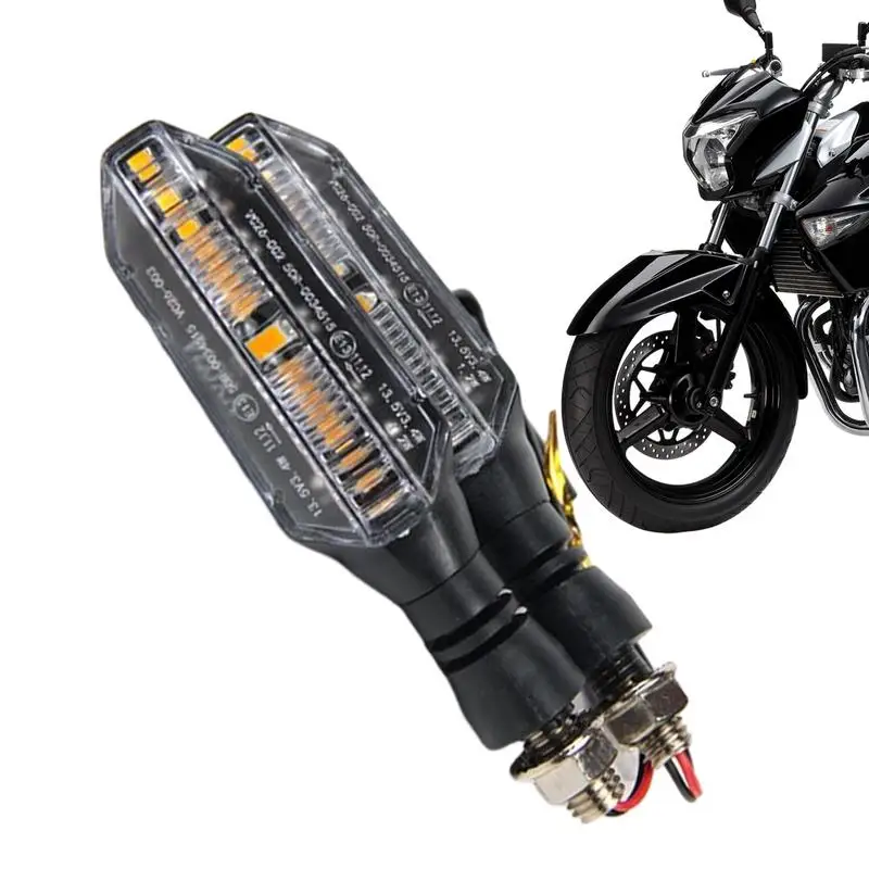 

2pcs Motorcycle LED Turn Signal Light Yellow Flowing Flashing Turn Signal Indicator Moto Blinker Taillight Motorbike Accessories