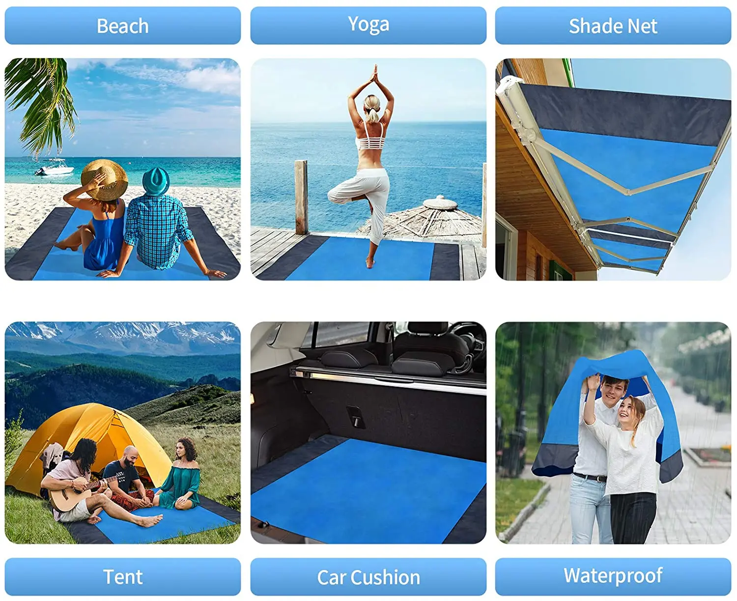 Portable Picnic Beach Mat Pocket Blanket Waterproof Beach Blanket Folding Lightweight Camping Mat Outdoor Sand 2x2.1m beach blanket,camping mat,picnic mat