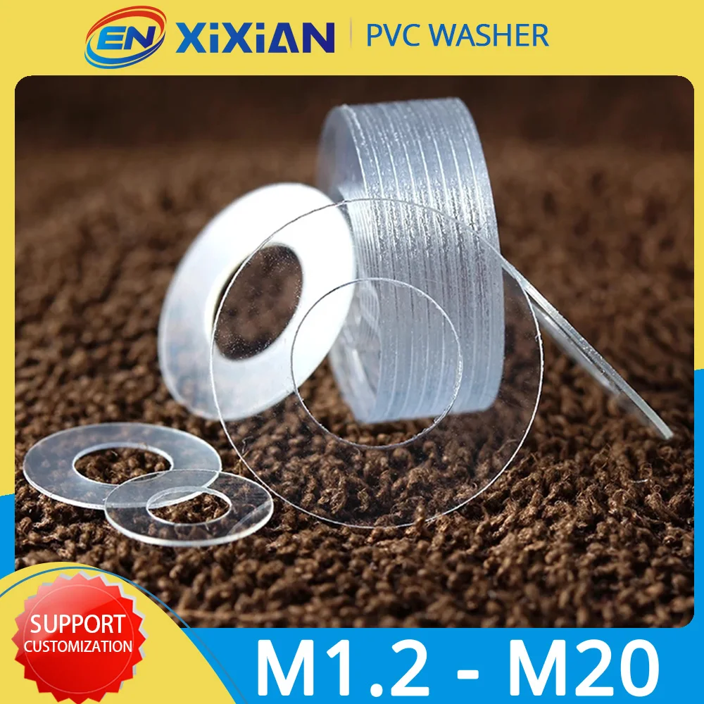 

Plastic PVC Hard Washer M1.2 M1.4 M2 M2.5 M3 M4 M5 M6 M8 M10 M12 M20 Gasket Transparante Isolatie Platte paded Voor Schroeve