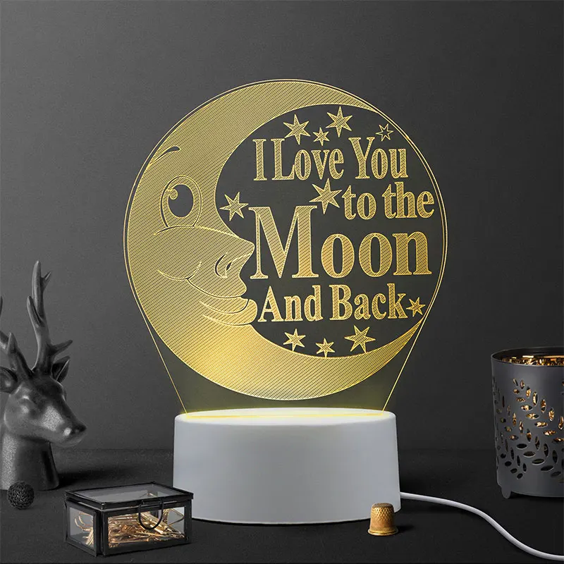 Gift For Family And Friends Acrylic Night Light Gift Plaque Gratitude Text Family And Friends Like Beautiful Home Decor