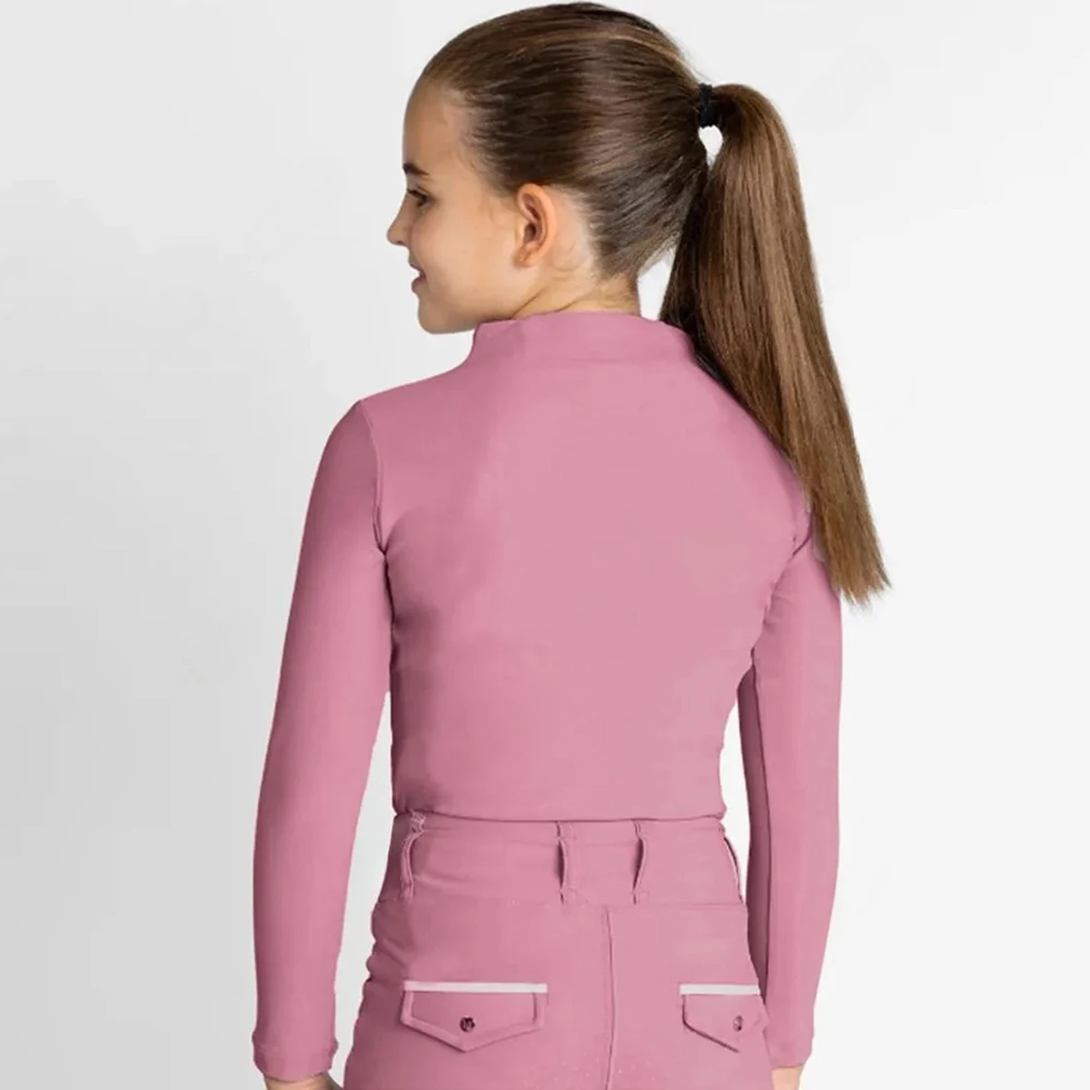 MXLLINA Zipper Equestrian T-Shirts Girls Longsleeve Sport Horse Riding Clothes Breathable Tops Girl Trainning Competition Blouse 2
