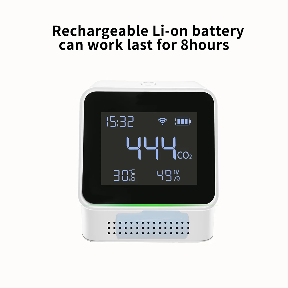 Lincukoo Tuya WiFi Smart Air Monitor NDIR Misurazione della temperatura e dell'umidità CO2 Allarme sonoro e luminoso in tempo reale ad alta precisione - immagine 4