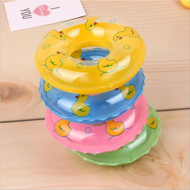 8.5CM Baby Bath Toy Inflatable Swim Ring Plastic Mini Circle Gift Cup Holder for Kids Children Floating Water Playing Toys 1