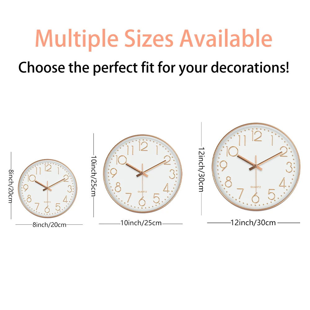 Minimalist Quartz Wall Clock Cubic Digital Clock Modern Style Silent Non Ticking Living Room Bedroom Office Clock 8/10/12 Inch - Image 5
