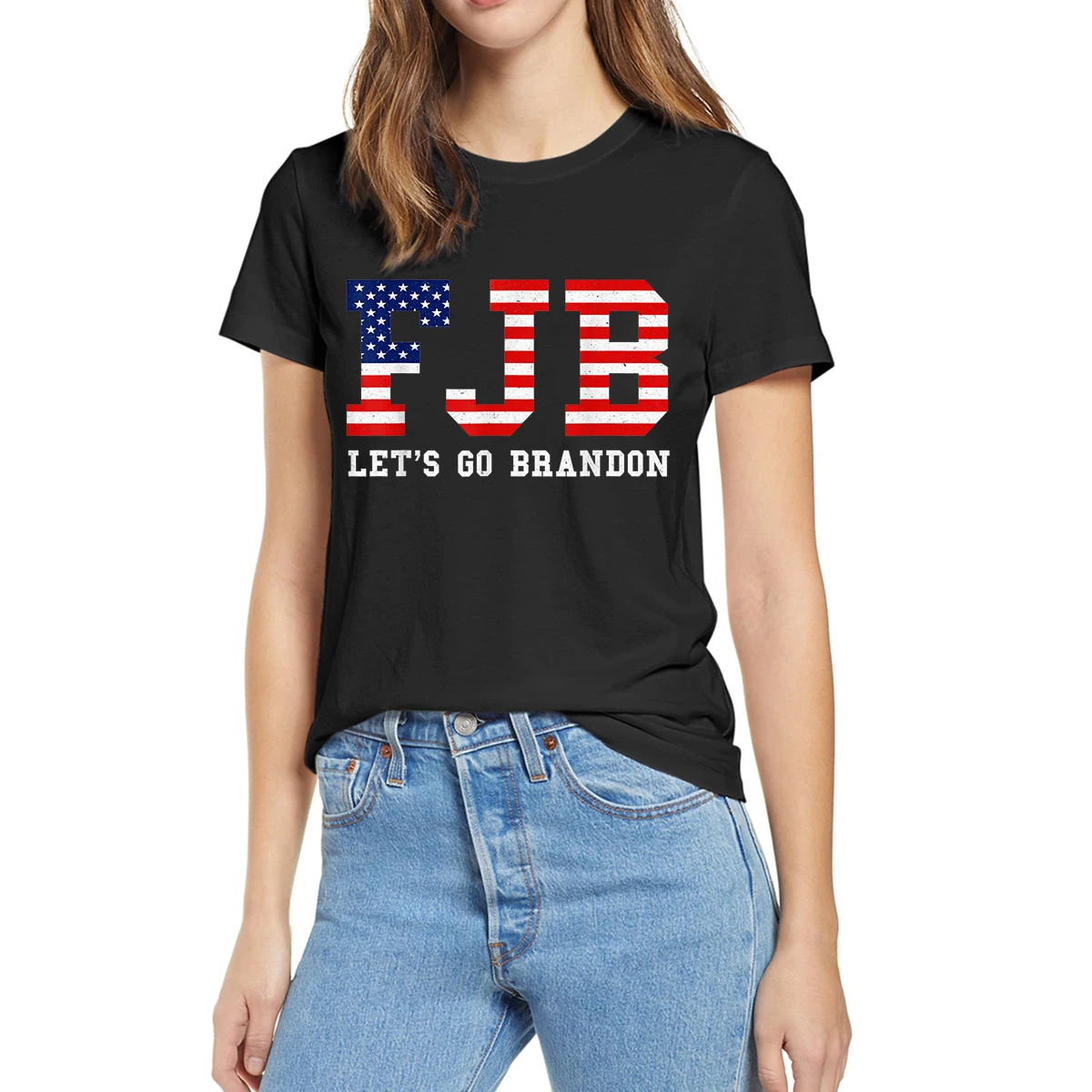 

Let’s Go Brandon Conservative US Flag Summer Women 100% Cotton Novelty T-Shirt EU Size Casual Harajuku Tops Tee Streetwear Shirt