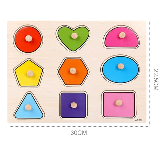 Tablero de madera para agarrar para bebés, reconocimiento de números, letras y formas, rompecabezas para niños, juguetes educativos para la primera infancia, Montessori Learning TMZ