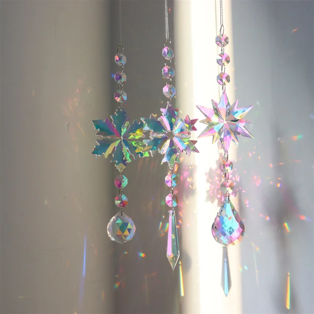 Crystal Light Collection Medál Kerti Díszek Karácsonyi Prizma Szélcsípés Ablak Terasz Dekoráció Színes Gyöngyök Otthoni Kerthez - Image 5