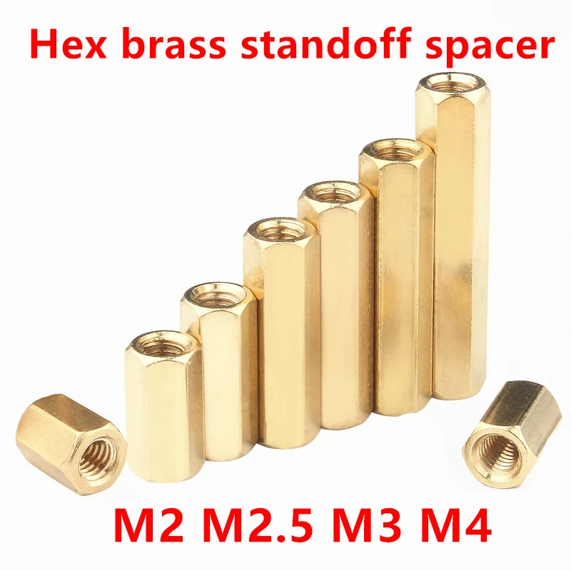 

5-50pcs M2 M2.5 M3 M4 M5 M6 Hex Brass standoffs female to female brass standoff spacer Hexagonal Stud Spacer Hollow Pillars