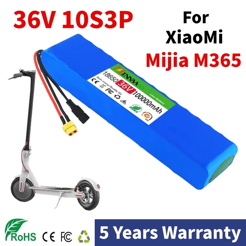 

36V Battery 20Ah 18650 lithium battery pack 10S3P 20000mAh 500W Same port 42V Electric Scooter M365 ebike Power Battery with BMS