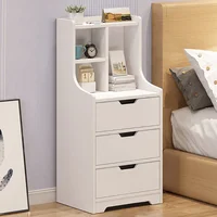 3 Drawers Night Stand with Open Shelf, Nightstand with Drawers, Vertical Bedside Cabinet, Bedside Cabinet Table for Bedr 4