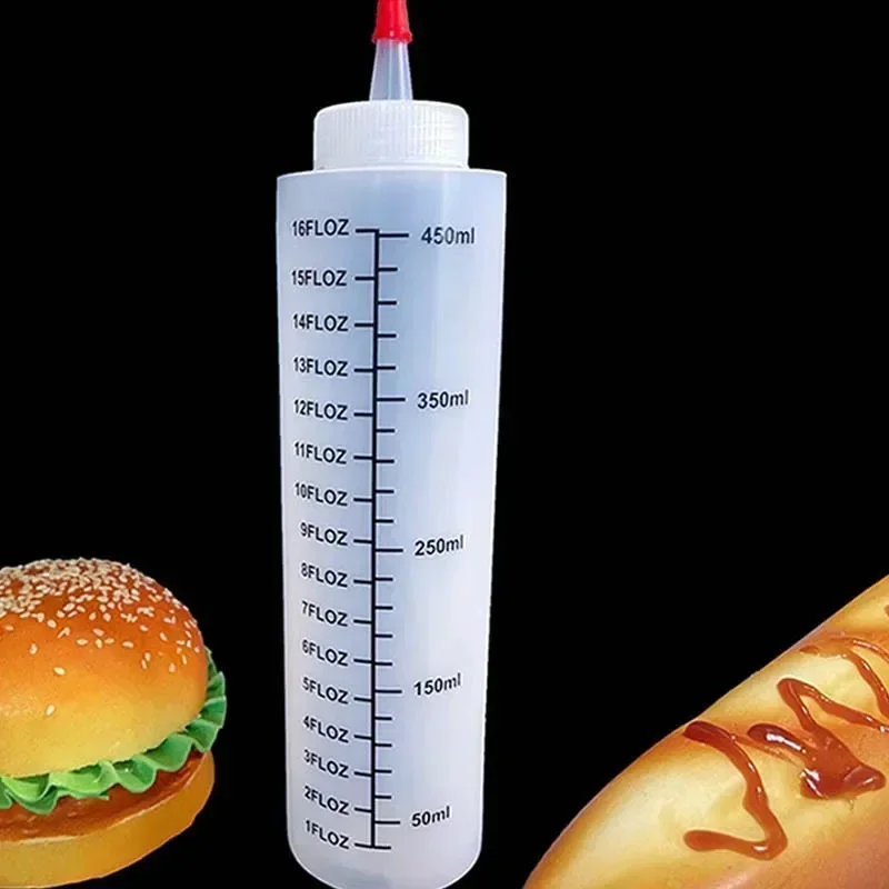 120/250/350/450ml Squeeze Condiment Bottles With Nozzles Plastic Ketchup Salad Sauce Hot Sauces Olive Oil Bottles