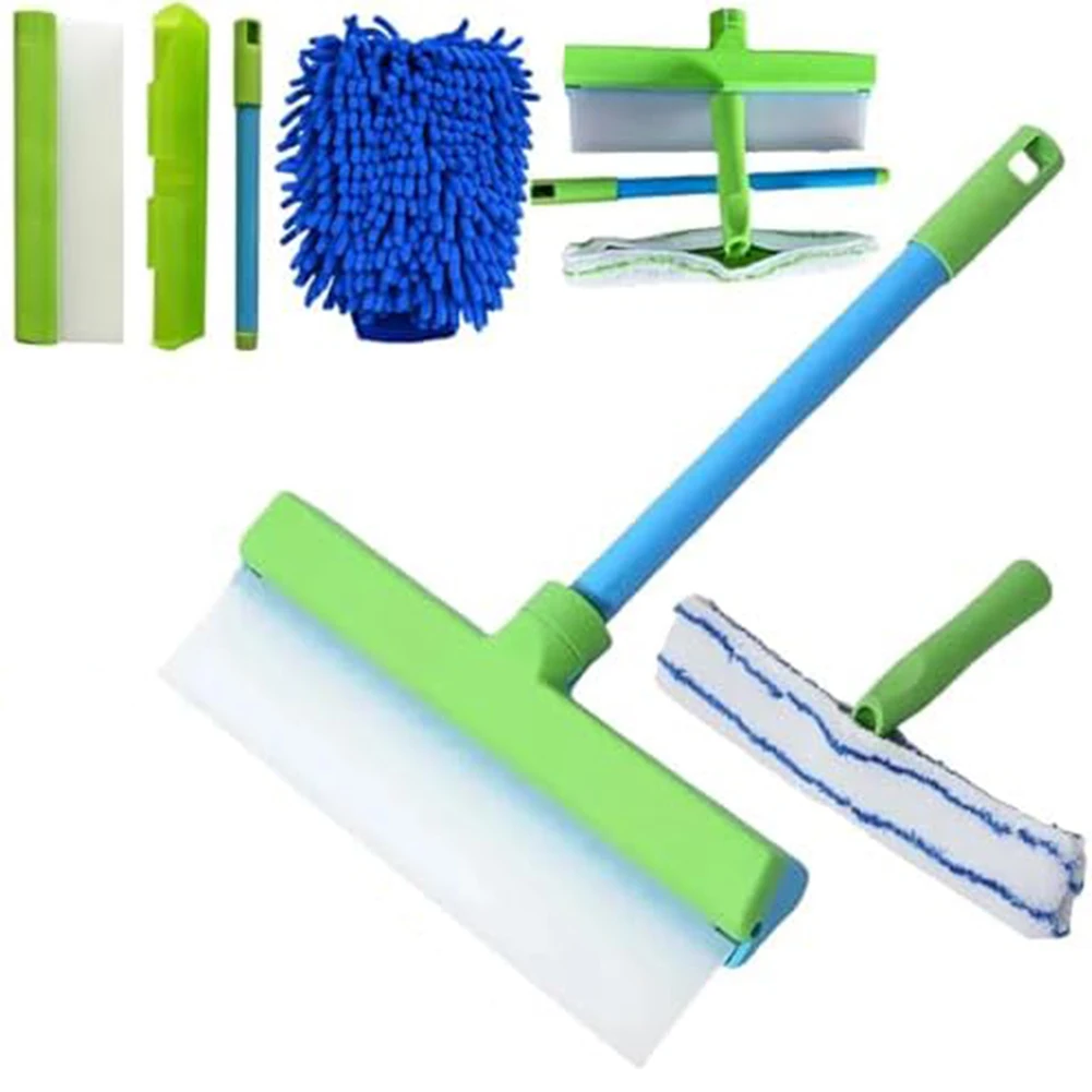 ชุดที่ปาดน้ำซิลิโคนสำหรับทำความสะอาดหน้าต่างพร้อมใบมีดกว้างเพื่อการทำความสะอาดแบบรวดเร็วบนกระจกและประตูห้องอาบน้ำ 1