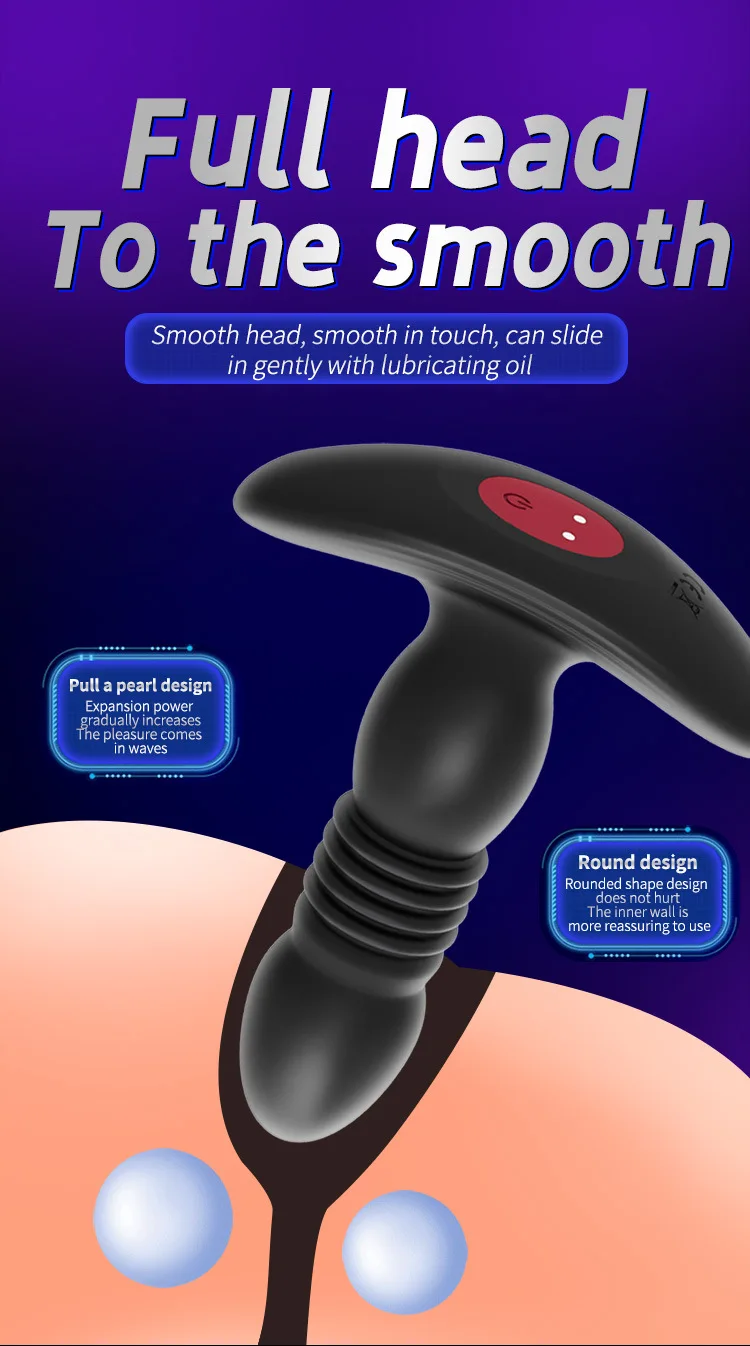 Bespoke Male Telescopic Vibrator Wireless Remote Control Butt Plug Anal Vibrator Anal Dildo Prostate Massager for Man S135b63e19d9b4a33bc83cce68a4187d38