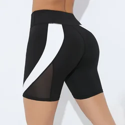Elevate your workout wardrobe with the Colorblocked High Waist Yoga Shorts, designed for optimal comfort and flattering tummy control. (WhiteBlack)