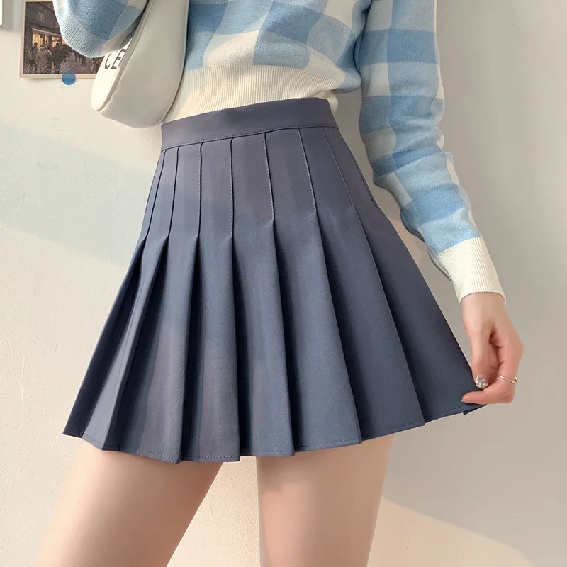 FESTY KARY High Quality 2022 Summer Women Skirts Fashion Solid Color Casual Kawaii Mini Skirt Girls School Pleated Skirts Women