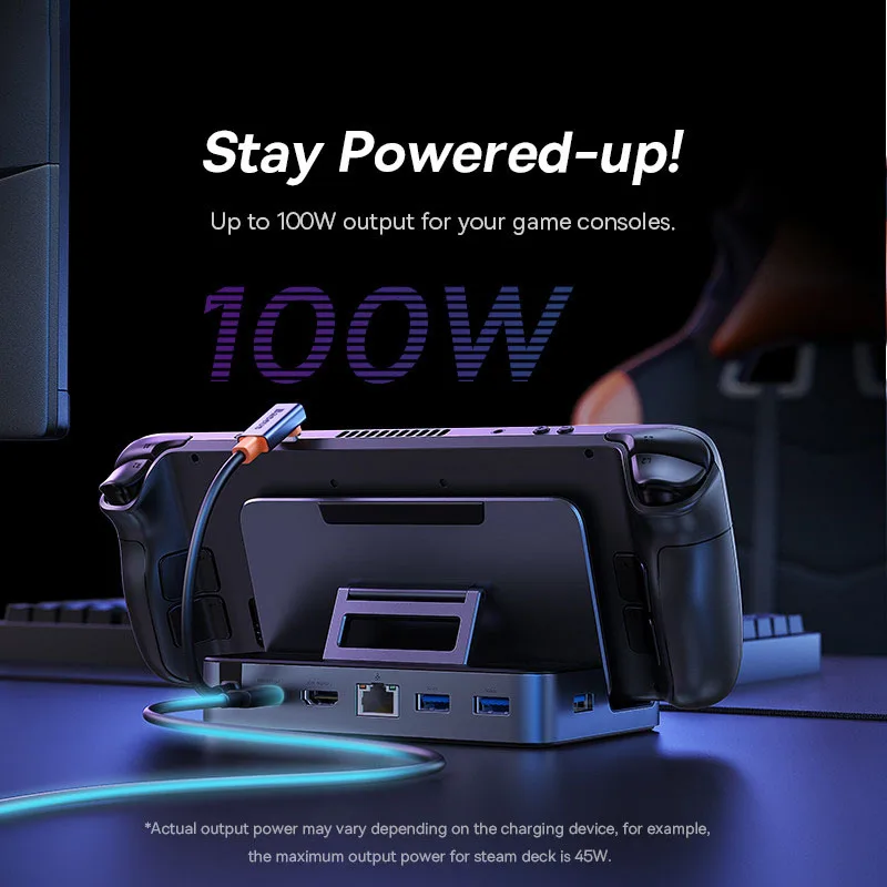 Baseus-docking Station Usb c para Steam Deck Nintend Switch tipo c para 4k @ 60hz dp Gigabit Ethernet Compatível com Hdmi Hub Usb 3.0 - Imagem 2