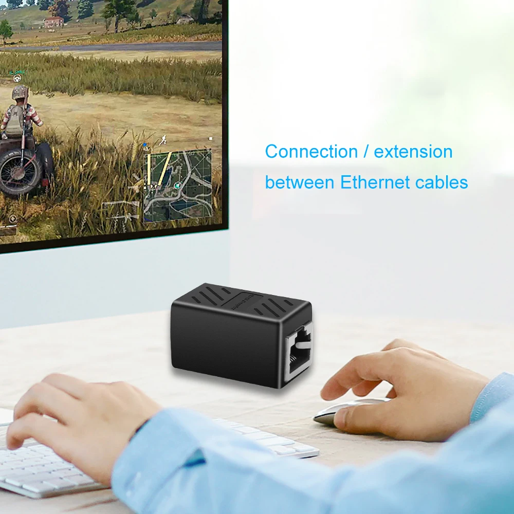 RJ45 Connector Cat7/6 Ethernet Adapter Gigabit Interface Network Extender Convertor For Extension Cable Female to Female