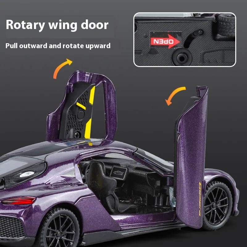 1:32 Gemera GT 합금 자동차 모델, 시뮬레이션 된 소리와 빛 어린이 장난감 자동차 장식품 소년의 생일 선물 수집