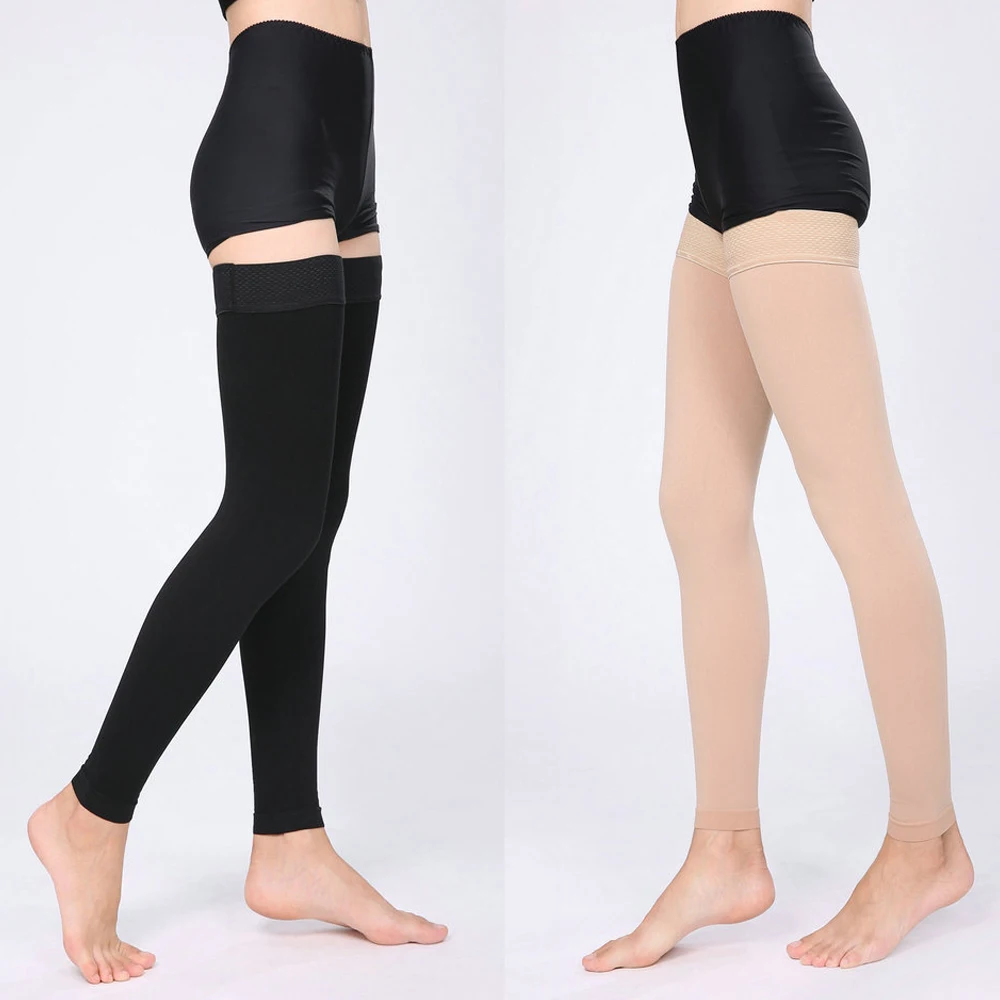 1 Pair 20-30 mmHg Compression Stockings leg compression sleeves thigh high socks For Women Thigh High Footless Varicose Veins Leg Sleeves