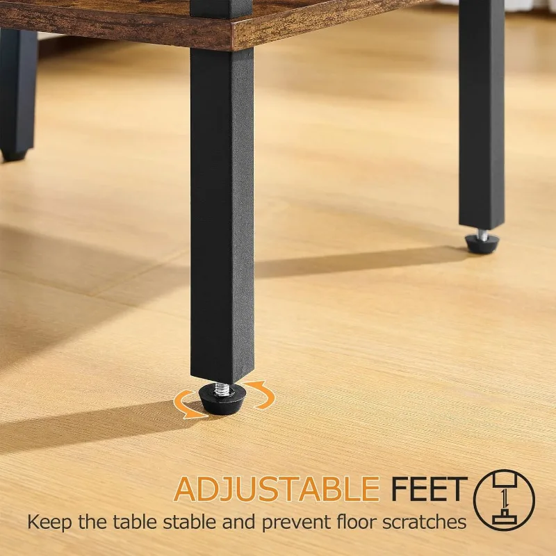 End Table Set of 2, Narrow Side Table, Small Nightstand, 2-Tier Sofa Table with Storage Shelf for Small Spaces, Living Room 5