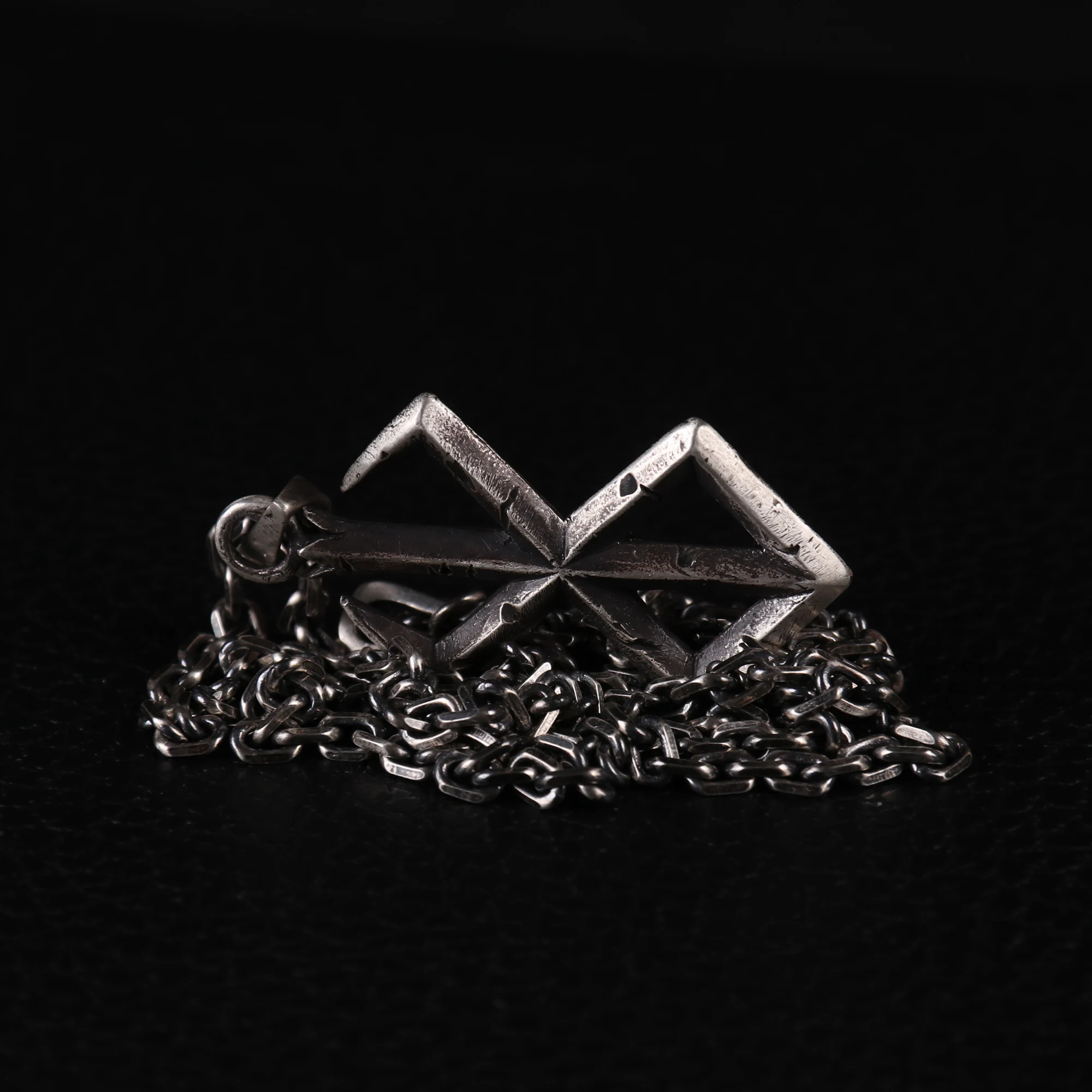 4cm Handmade 925 Sterling Silver Sacrifice Necklace Brand of Sacrifice Pendant LARP Jewelry Gift For Him