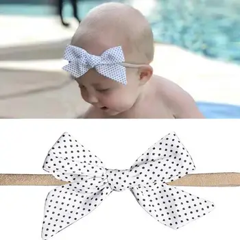 Baby Nylon Headband Bows 10X Handmade Nylon Tied Bow For Toddler Comfortable Soft Stretchy Hair Bow Elastics For Baby Girls 3