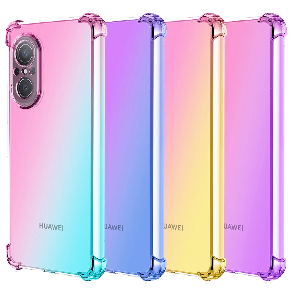 Двухцветный градиентный чехол для Huawei Nova 9 SE 10 Pro Y70 5T P20 Pro P30 Pro P20 Lite Mate 20 Pro 20X, силиконовый чехол