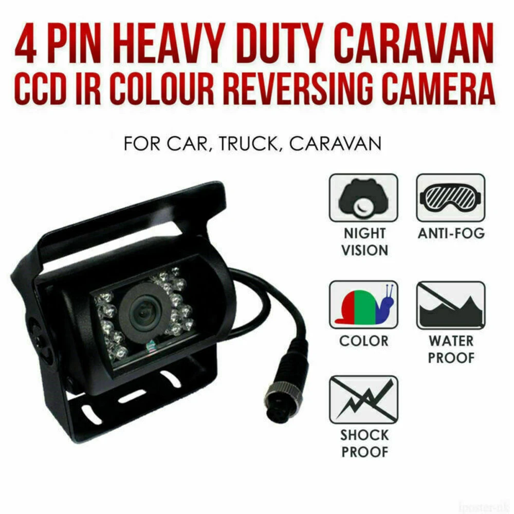 9V-36V Car Rear View Camera 4 Pin AHD Night Version Bus Infrared Backup Camera Waterproof Reversing Parking for Caravan Truck car security camera