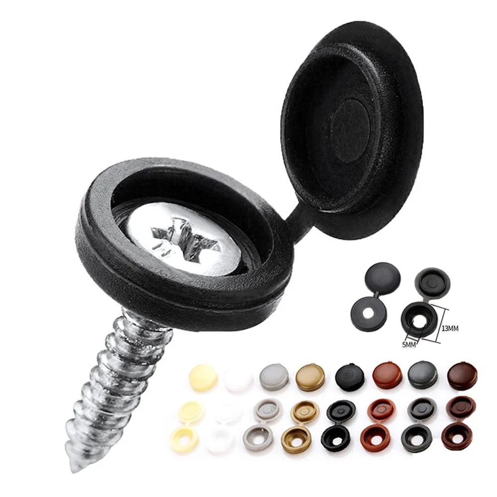 aliexpress.com - 100pcs Hinged Plastic Screw Cap Cover Nuts Fold Snap Protective Cap Button For Car Furniture Decorative Nuts Bolts Hardware