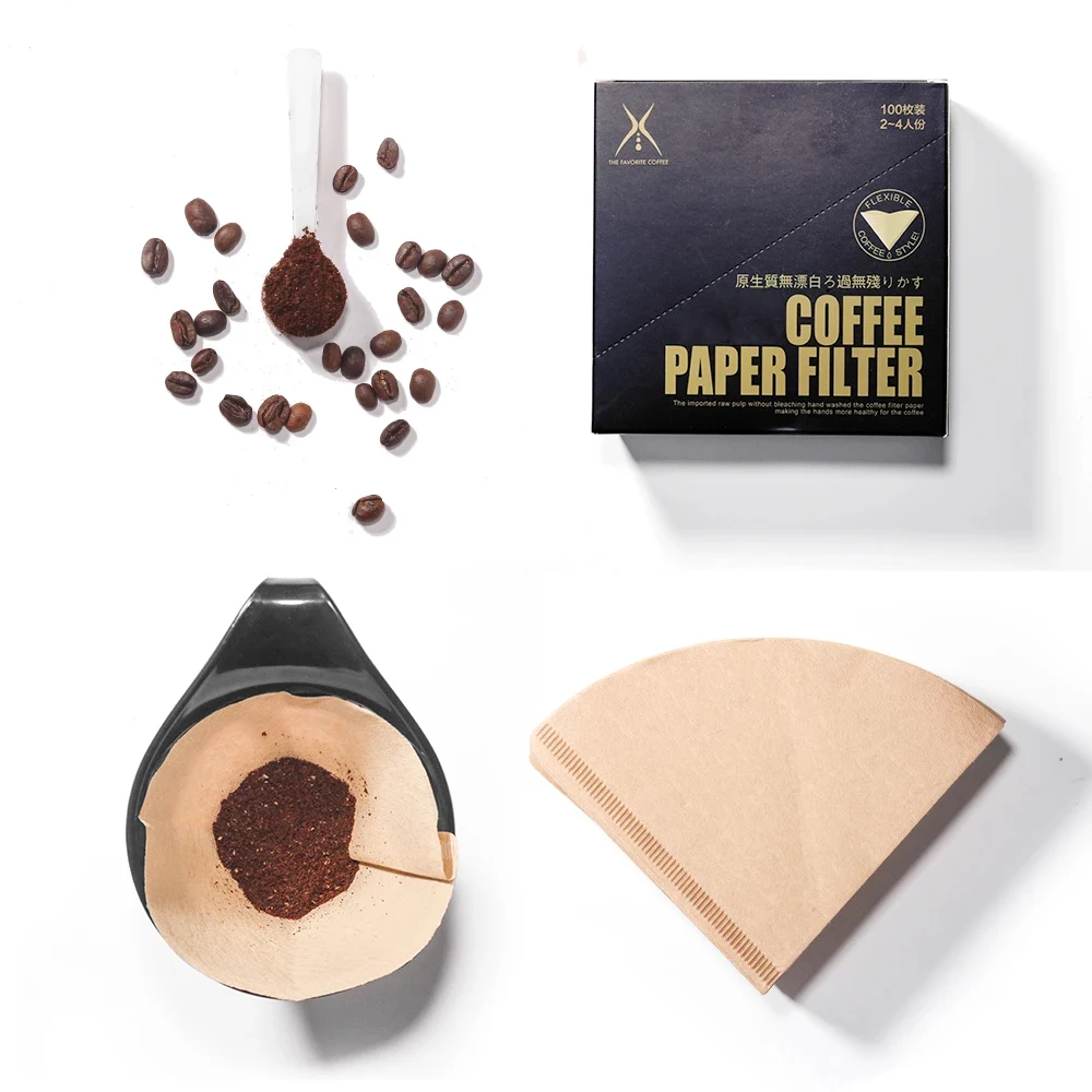 Recafimil Kaffeefilter Papier anzahl Einweg koffer filter natürlicher Kegel v-förmiger ungebleichter Filter für v.60 Kaffee tropfer
