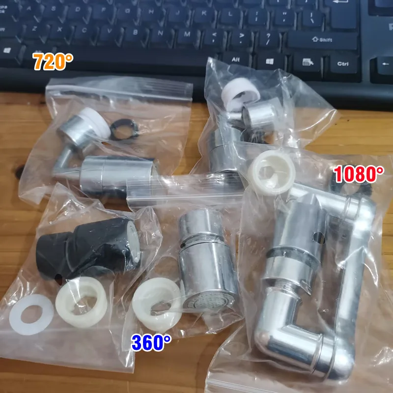 Faucet Aerator 1440&deg; Swivel Antisplash Plastic Kitchen Tap Extend Water Nozzle 22/24mm Adaptor Bubbler Robotic Arm