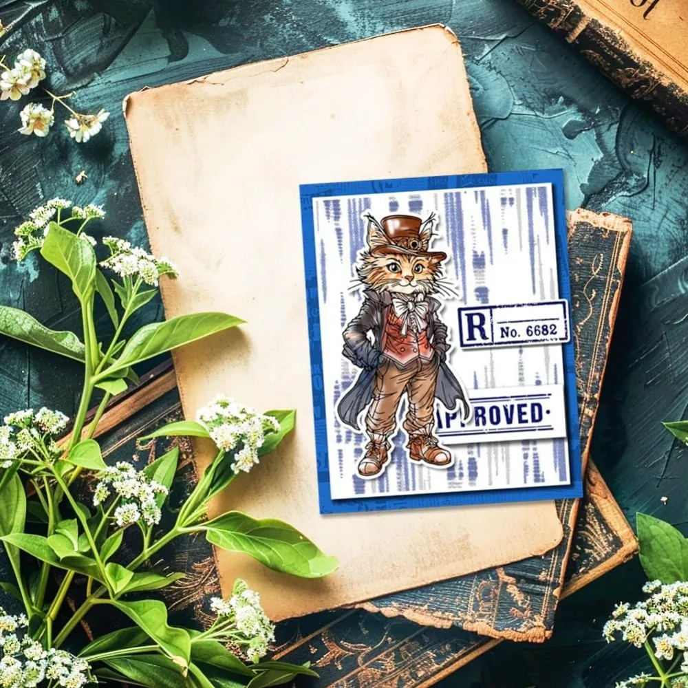 Clear Stamps Vintage Cat Clear Stamps for Card Making Animals Silicone Clear Stamps Retro Clothes Transparent Seal for DIY