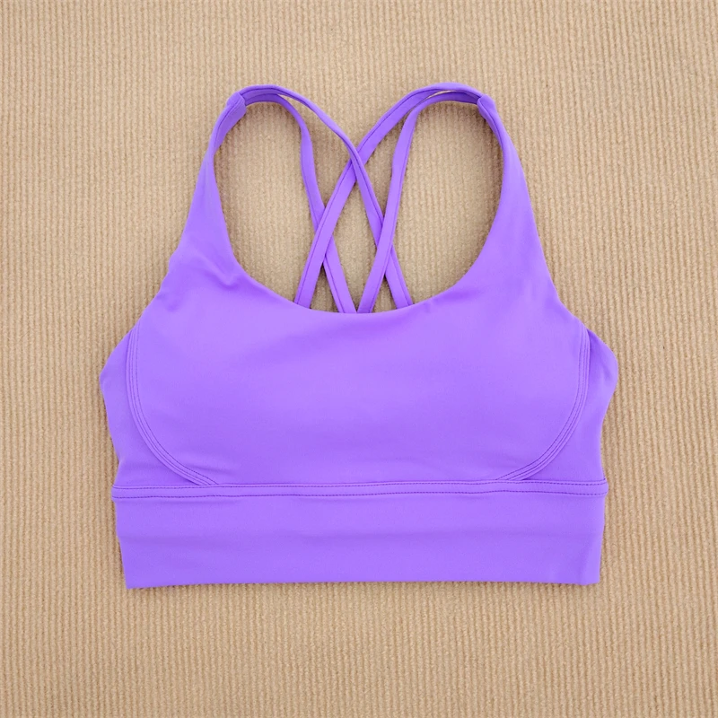 Yoga Bra Sports Underwear Gym Solid Color Bra Cross Shoulder Strap Beauty Back Fitness Sling Yoga Suit yoga bra