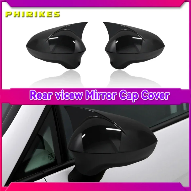 

ABS Black Side Mirror Cover Rearview Caps For Seat Leon MK2 1P Ibiza MK4 6J Exeo 3R Car Accessories