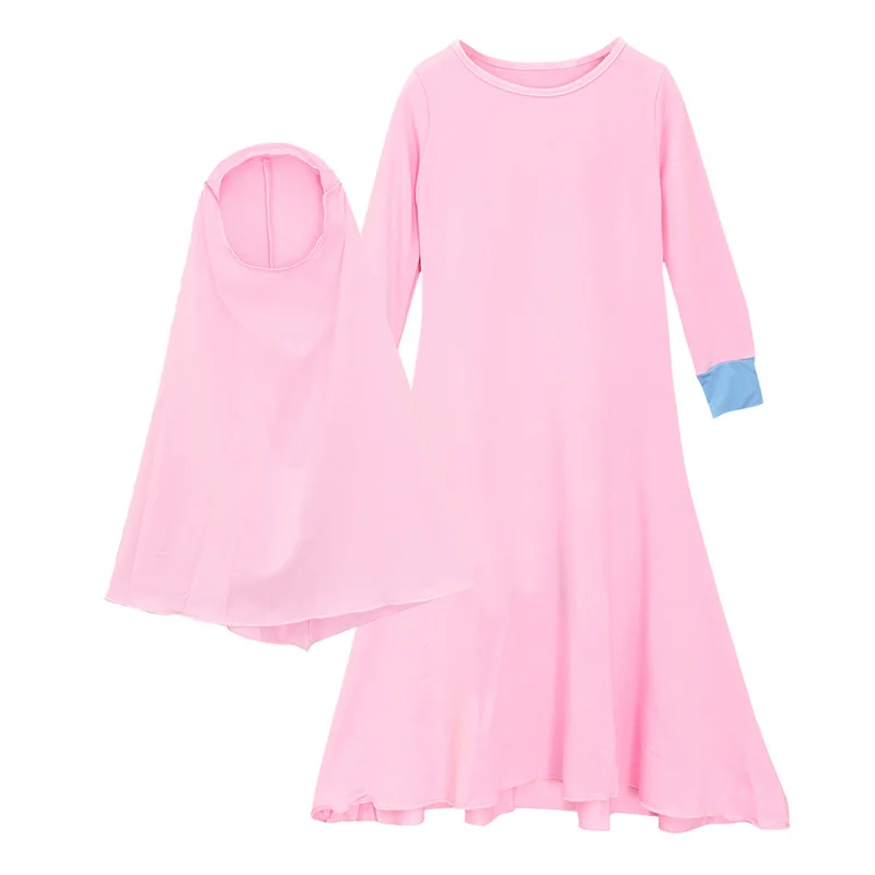

Muslim Islamic Girls Ramadan Abaya with Hijab Full Length Robe Burka Kids Toddler Baby Dresses Prayer Khimar Jilbab 2 Pieces Set