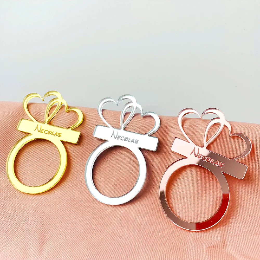 Acrylic Custom Engraved Napkin Rings 50pcs Personalized Napkin