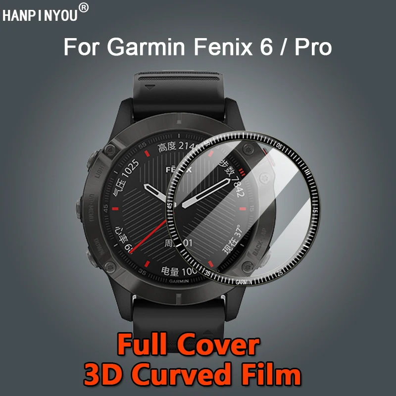 

For Garmin Fenix 6 Pro Solar Ultra Clear Full Cover 3D Curved Plating Soft PMMA PET Film Screen Protector -Not Tempered Glass