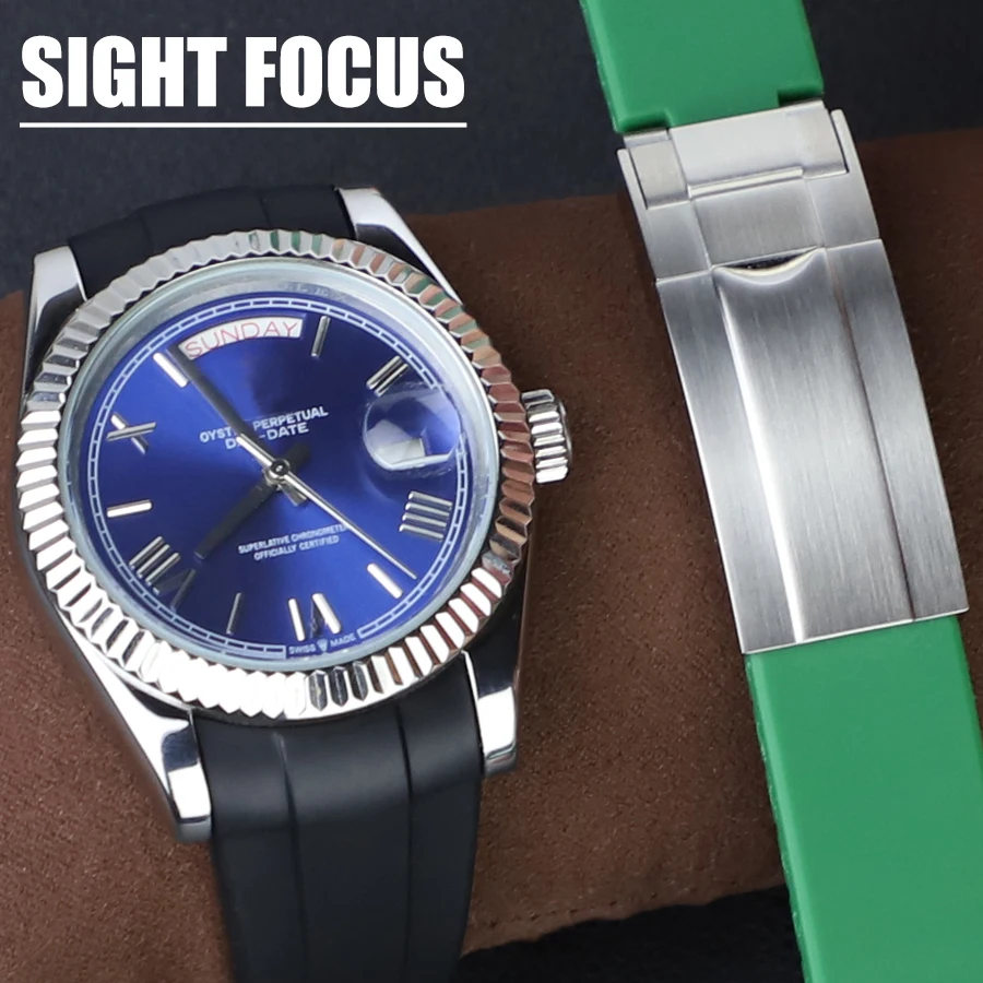 

Ремешок резиновый для часов Rolex, наручный браслет для часов Datejust Submariner oyстер, 21 мм