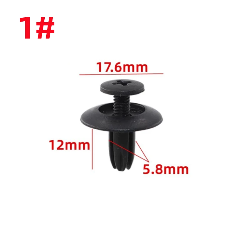 20Pcs Auto Clips Fit For 6MM 7MM 8MM 9MM 10MM Hole Bumper Fasteners Black Plastic Automotive Screw Retainer Clip Car Fender Clip