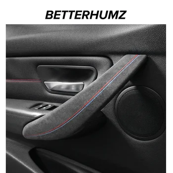 Per BMW F30 F32 F34 2013-2019 Wrap Interni Trim Porta Tirare Maniglia Della Copertura Made di Alcantara Trim 2 pz Prestazioni Accessori Auto