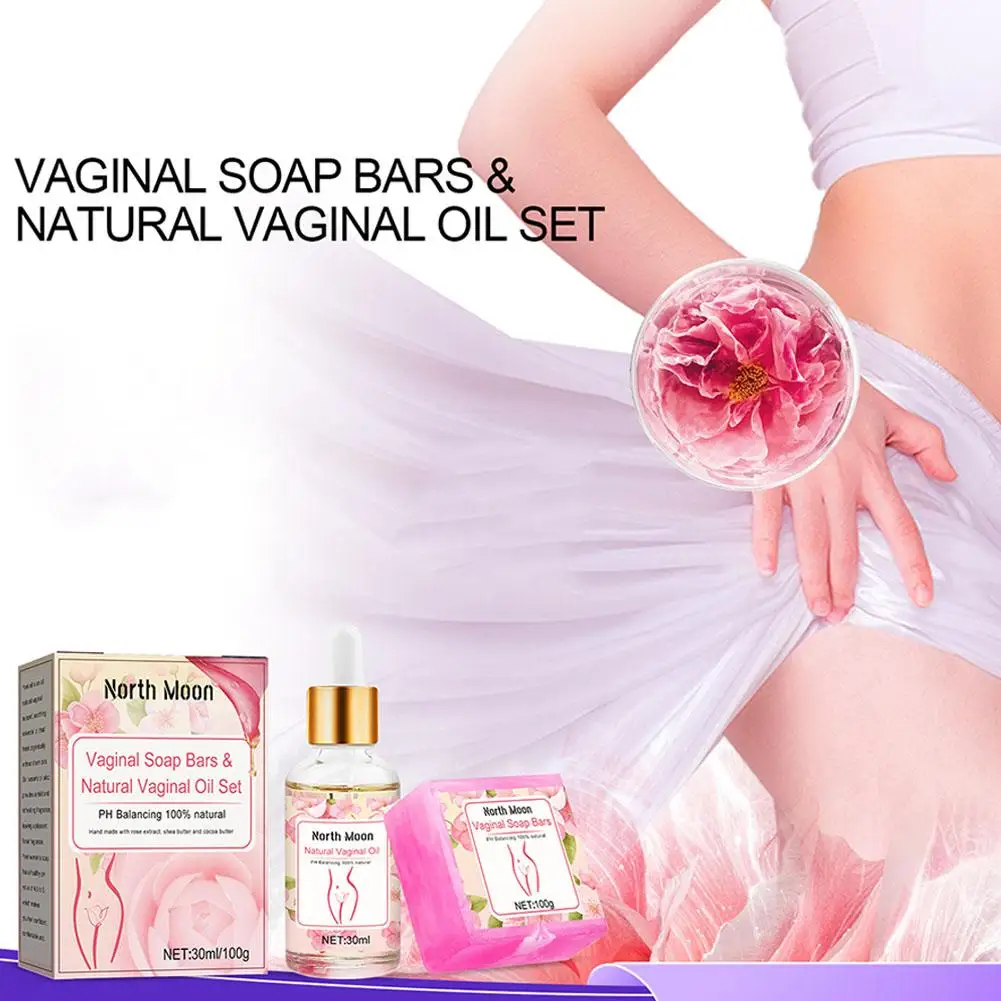 Soap Bars & Natural Yoni Oil Set, Natural Yoni Oil Vaginal Wash For Women , Feminine Wash Vaginial Deodorants PH Balance El Y5J7 4